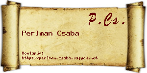 Perlman Csaba névjegykártya